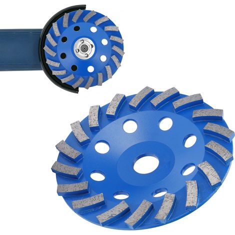 Blocs de meulage diamantés, disques de meulage pour béton et ciment, têtes de meulage pour métaux, bleus, 150 mm, grain 30 (1/5)