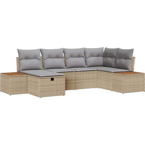Maison Exclusive - Set Divano da Giardino con cuscino Beige polyrattan