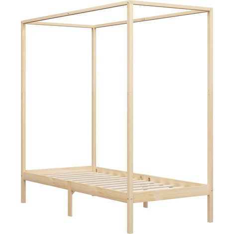 Maison Exclusive - Himmelbett-Gestell Massivholz Kiefer 100 x 200