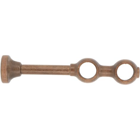 Support de barre à rideau en chêne foncé Ø28 double 150/215mm – Fixation rapide – Design élégant pour décoration intérieure – Ateliers 28