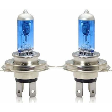 H4 P43t Phares halogènes 60/55W 5000k Blanc chaud Faisceau de route/Feux de croisement Lampe 12V Auto Voiture Moto Ampoule, 2 pièces (1/2)