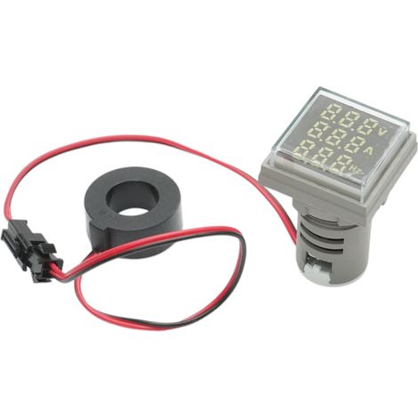 Indicatore digitale di frequenza, amperometro, voltmetro LED bianco 0-99Hz/0-100A/50-500V AC Ø 22mm Breckner Germany (1/4)