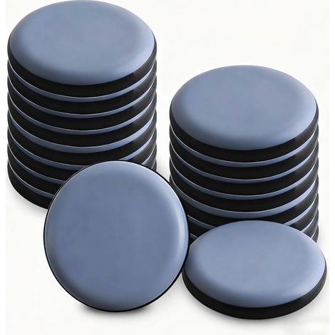 20 Pièces Patins de Meubles, 30mm PTFE Téflon Auto-Adhésifs Coulisses de Meubles, Glissières Rondes Anti-Rayures pour Meubles Lourds & Chaises, Réduit Le Bruit Protège Sol Parquet Carrelage, Bleu (1/5)