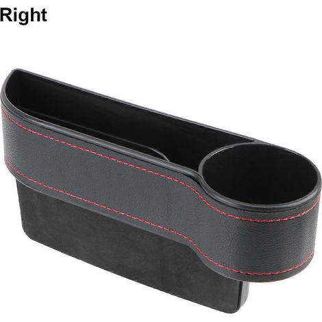 Organisateur de voiture avec poche pour fente entre les sièges, double chargeur USB, porte-téléphone, porte-bouteille, porte-gobelet, boîte de rangement en cuir, accessoires de voiture (droit, noir)