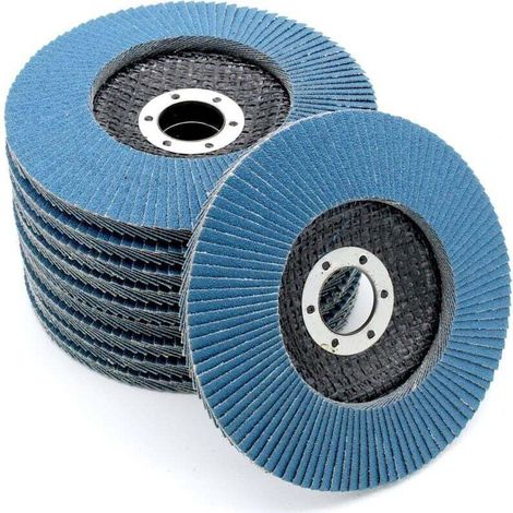 Compartiments Disques │ bleu │ 10 pièces │ Ø 125 mm │ grain 80 │ Inox │ Disques Abrasifs │ Disques à Lamelles