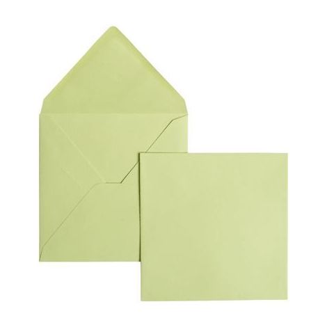 Enveloppes Pollen - Clairefontaine - 14x14 cm - Vert bourgeon - Paquet de 20 - 120 g
