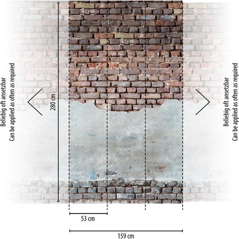 A.S. Creation Fototapete Livingwalls The Wall 383341 Ein Motiv pro Rolle 1.59 x 2.80 m Steinoptik Rot (1/3)