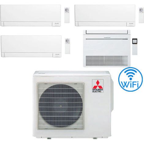 Klimaanlage Mitsubishi R32 Split-Inverter-Panels MSZ-AY Wifi plus Konsole 9000 + 9000 + 9000 + 9000 BTU mit U.E. MXZ-4F72VF Klasse A++/A+
