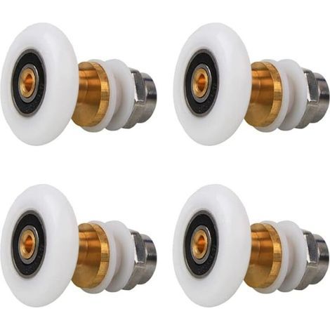 Set di 4 rulli per porta doccia, ruota per porta doccia, rulli per porta scorrevole, rullo di ricambio per porta doccia (23 mm) (1/4)