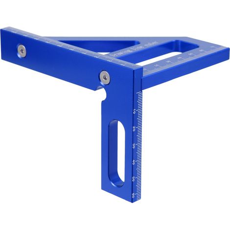 Règle Multifonction en Alliage D’aluminium, Traceur 45° 90° Bleue, Légère et Résistante à L’usure, pour Charpentier et Bois, Format Portable (1/5)