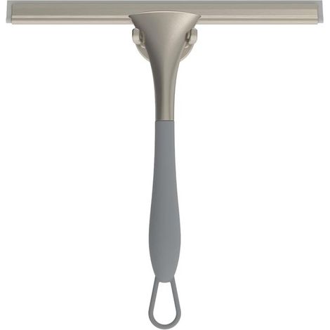 Escobilla de goma suave para ducha, de 10 pulgadas, color gris/níquel.