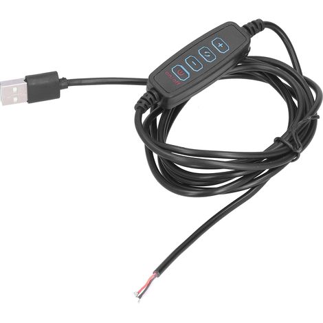 Câble d'alimentation universel USB de 2 m avec interrupteur et variateur pour lampe LED 5 V, pour l'extérieur et la maison. (1/5)