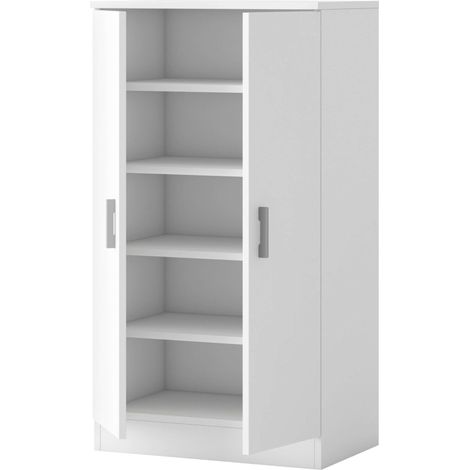 Mueble Recibidor Zapatero Rhin Armario Moderno Color Blanco Mate (1/5)