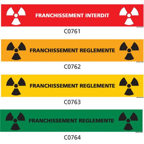 Panneau Signalisation produits dangereux risque ionisant - C0761 - 450 x 75 mm