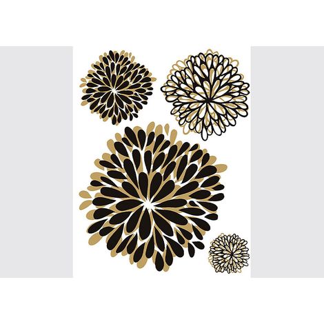 Stickers - Pivoines Abstraites - 1 planche 65x85 cm (1/5)