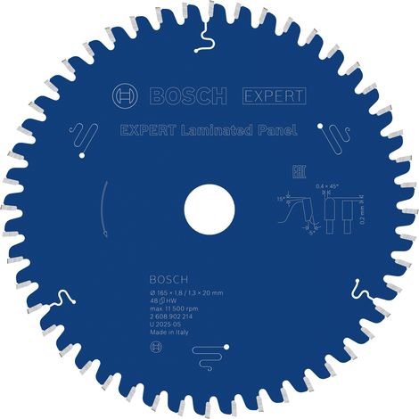Bosch EXPERT Laminated Panel Circular Saw Blade 165 x 1.8/1.3 x 20mm T48 (1/5)