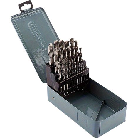 Coffret de 25 Forets Hélicoïdaux en Acier Rapide (1-13 mm), pour Percer Métal, Bois et Plastique,Rangement dans Boîte (1/4)