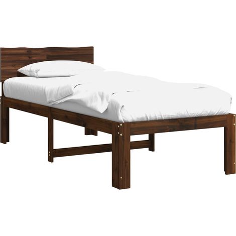 Letto Singolo con Testiera ROSTOCK Marrone Scuro 80 x 200 cm vidaXL (1/5)