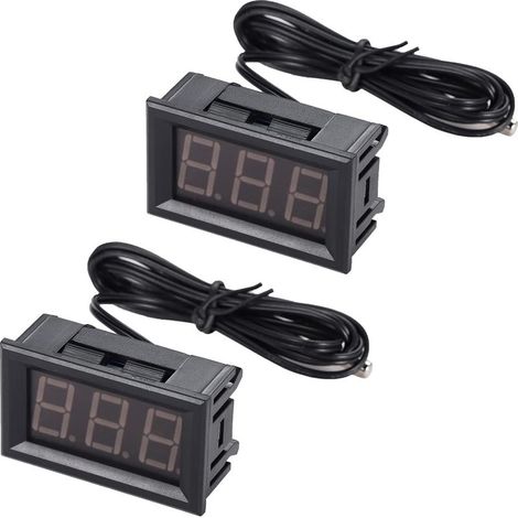 2 pièce Thermomètre numérique à affichage LED 0,56", jauge de température DC 12 V -50110 °C avec sonde NTC étanche, compteur de température LED rouge (1/4)