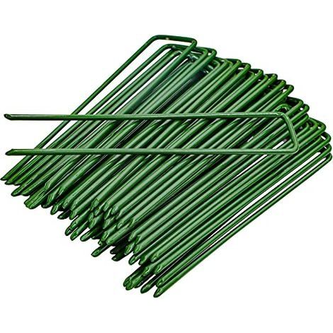 Lot de 40 piquets de jardin en forme de U - Idéal pour le contrôle des mauvaises herbes - 15 cm (1/5)