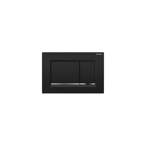 Geberit Sigma20 (ehemals Sigma30) quadratische Betätigungsplatte für 2-Mengen-Spülung: mattschwarz lackiert, Easy-to-clean-Beschichtung, Chrom glänzend (115.883.14.1)