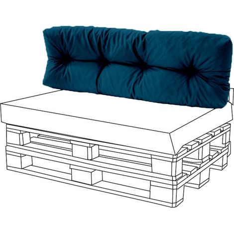 Gardenista - Coussins de Dossier Touffetés Pour Meubles de Jardin, 120x48x10cm Coussins de Dossier Résistants à l'eau pour Meubles en Palettes - M Bleu (Coussins de Dossier Longs) (1/5)