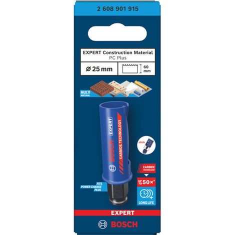 Bosch EXPERT Lochsäge Construction Material Power Change Plus, 25 x 60 mm