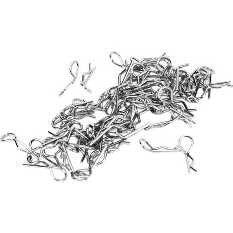 60 attaches en acier inoxydable argenté 12mm pour carrosserie RC, universel 1/16 1/18, lot de 60 pièces (1/5)