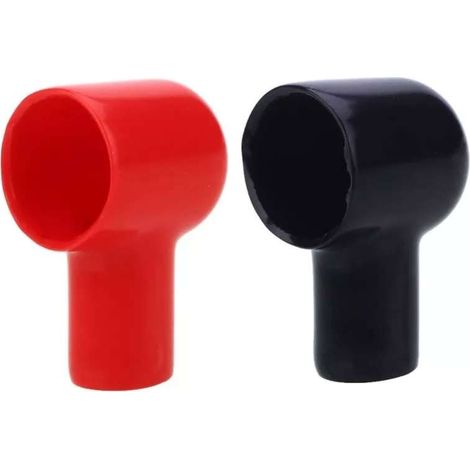 2x Cache cosse en caoutchouc rouge et noir 13,5x17mm Connecteur Batterie Anti parasite Protection câble Borne