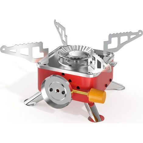 Réchaud de camping portable avec support stable, résistant au vent, idéal pour le camping, la randonnée, la cuisine et bien plus encore. (1/5)