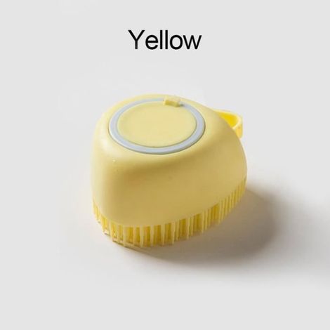 (Soft Yellow B)Brosse de bain en Silicone souple pour chien, accessoire de toilettage, pour shampoing, bain, douche, pour chiots et (1/4)