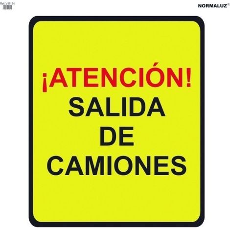 Señal Vial de Bolsa ¡Atención Salida de Camiones 700 x 700 mm
