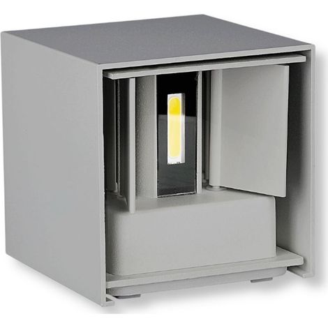 TRADE SHOP - Applique Lampada Muro Doppio Led Cob 12w Fascio Regolabile Cambia Colore Cct 3in1 Es46-3c - Grigio (1/5)