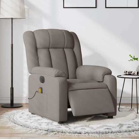 Massagesessel Elektrisch Taupe Stoff (1/5)