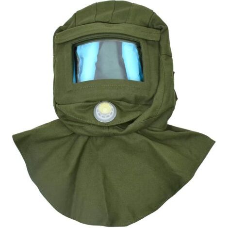 Sablage Hotte Abrasive Capuchon, Casque de Sablage Anti Vent Sand Blaster, Masque de Sablage Protection de la Poussière Protection Visage-vert (1/5)