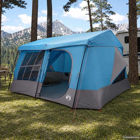 vidaXL Family Tent with Rainfly Water-resistant 9-Person Blue (1/5)