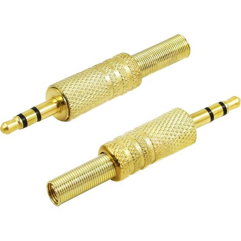 2 adaptadores TRS de repuesto para cable coaxial de resorte de 3,5 mm para reparación. (1/4)