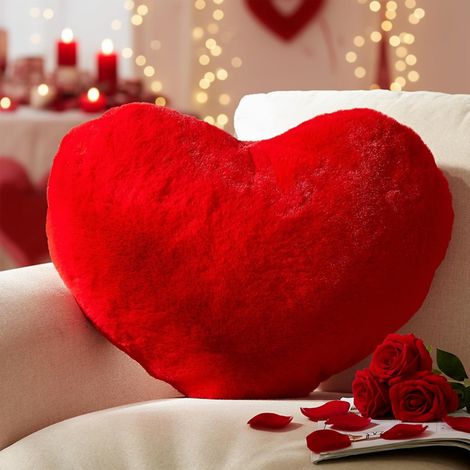 1 Coussin Coeur, Peluche Douce, Rembourrage Coton PP, Décoration Canapé, Chambre Ado (1/5)
