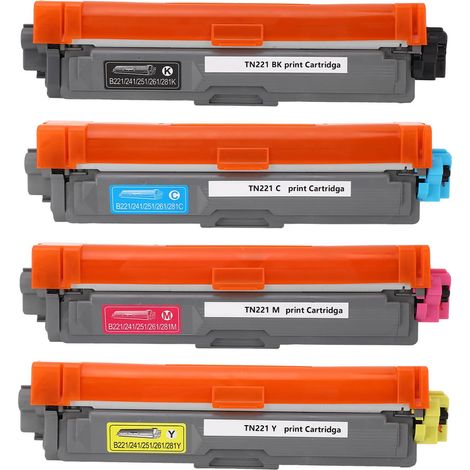 Cartouche toner noir cyan magenta jaune pour TN221 TN241 TN281, compatible DCP 9020 HL 3140 3150 3170 MFC 9130 9140 9330 9340 (1/5)