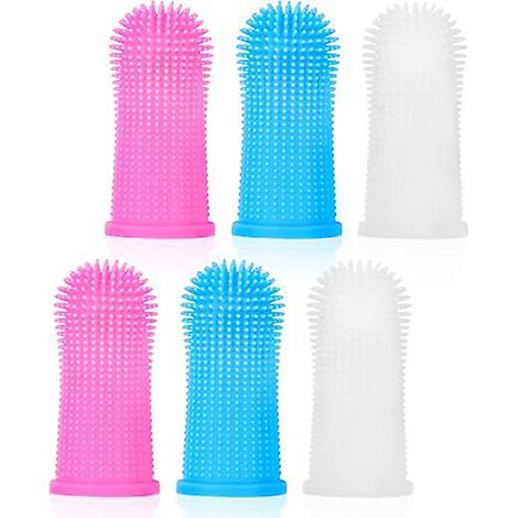 6 Pices Brosse Dents Pour Chien, Brosse Dents Pour Animaux De Compagnie En Silicone 360 Pour Nettoyer Dents, Soins Dentaires, Brosse Dent Chien (1/5)
