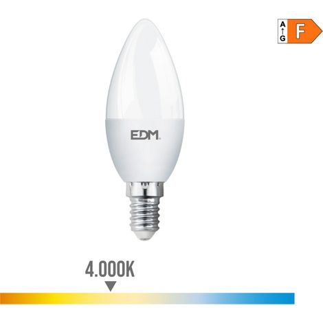 Bombilla LED EDM Vela E14 7W 600lm 4000K Luz Día Ø3,5x10,7cm (1/3)
