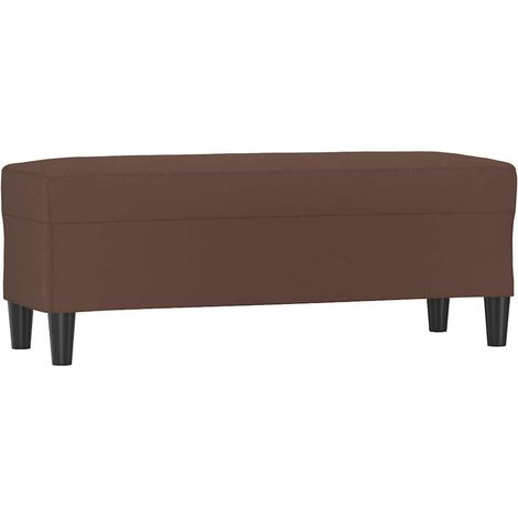 vidaXL Banco de cuero sintético marrón 100x35x41 cm (1/2)