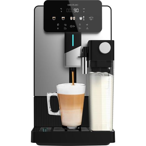 Machine à espresso 1,1 L noire avec mousseur à lait