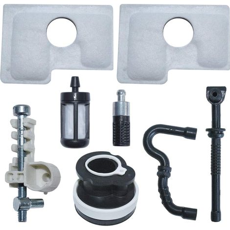 Kit de réglage de chaîne, tendeur, ligne de filtration de l'air, du carburant et de l'huile pour tronçonneuse Stihl MS180 MS170 018 017, remplacement 1130 141 2200, 0000 350 3500, 1130 358 7700 (1/5)