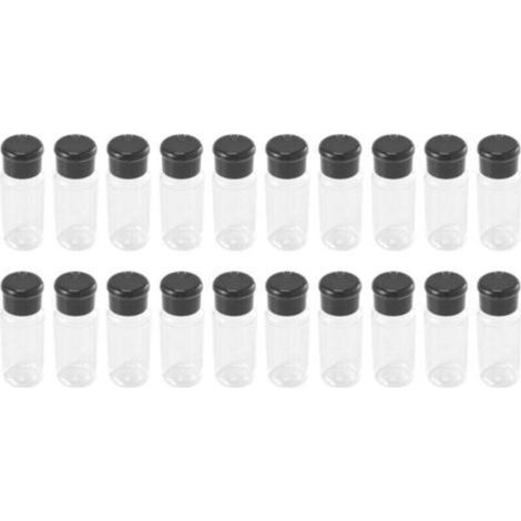 20 PièCes SéRies / Ensemble 100 Ml éPices Sel Poivre Shakers Noir Assaisonnement Pot Peut Bouteille Barbecue Condiment Cuisine Gadget Outil (1/4)