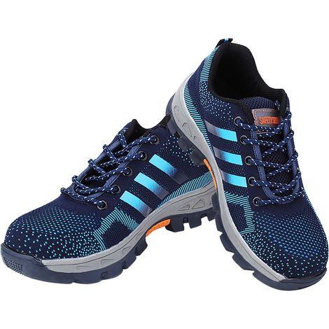 Chaussures de sécurité anti-perforation à embout acier, bottes de travail bleues, taille 42, élégantes et résistantes (1/5)
