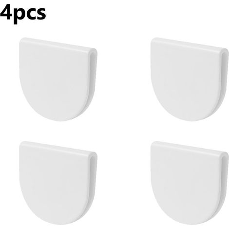 Clip Anti-Éclaboussure Pour Rideau De Douche - Fixation Auto-Adhésive Sur Carrelage - Plastique Blanc - 5 x 4,5 cm - 4 Pièces (1/5)