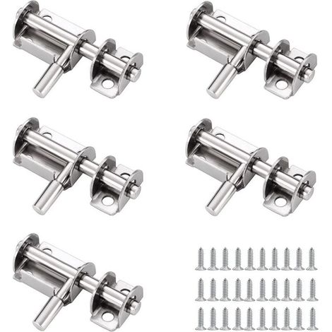 Verrou 5 Pièces Mini Verrous de Porte Coulissants de Sécurité Verrou Loquet Chambre de Portail Exterieur Boulon Loquet Porte Coulissant en Acier Ino Les Portes de Portail Exterieur Boulon (1/5)