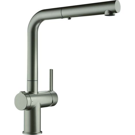 Franke Active - Grifo de fregadero FN 5351.149, con control de desagüe Twist y ducha extraíble, acero inoxidable 115.0653.505