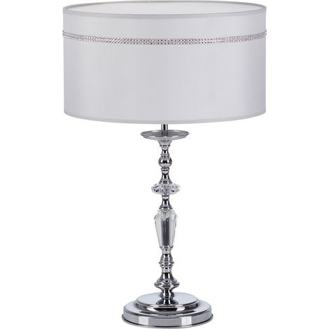 Lampada da tavolo Jupiter Hilton cromata E27 cristalli